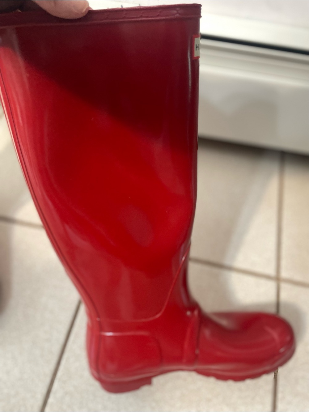 Hunter Red Tall Gloss Rain Boots - Picture 4 of 8